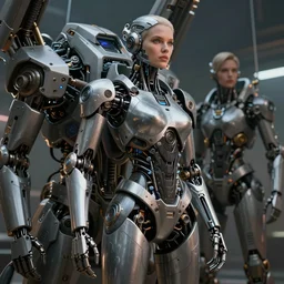 an intricate concept art pose of a robotic woman inside a mechanical vehicle, by tyler edlin and artgerm, hyper realistic, unreal engine, octane render, artstation, cgsociety, feng zhu, cinematic, 3 / 4 body shot, sci - fi