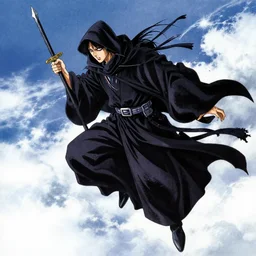 a badass professional illustration of the grim reaper hovering in the sky by kentaro miura, hyper - detailed masterpiece