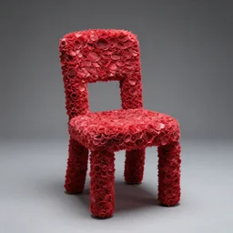 chair made of red flesh