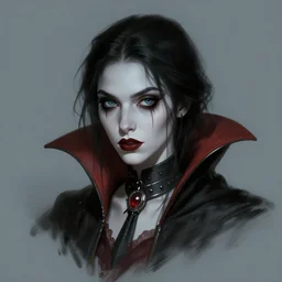 the vampire girl portrait, fantasy art, concept art, H 1000