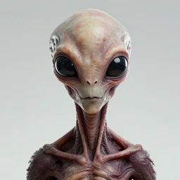 portrait of a space alien, big insect eyes, meat monstrosity, horror, the entire torso, octane render, realistic render, detailed, elegant face, symmetrical face, greg rutkowski and ruan jia, cinematic
