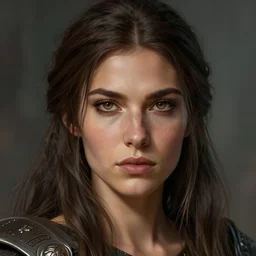 head and shoulders portrait of a barbarian, female, high fantasy, d & d, by luis royo, sharp focus, face details, extremely detailed, digital illustration,