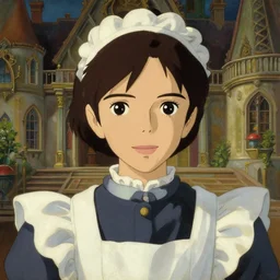 portrait of a beautiful maid in a beautiful mansion painting by craig mullins and leyendecker, studio ghibli fantasy close - up shot asymmetrical intricate elegant matte painting illustration hearthstone, by greg rutkowski by greg tocchini by james gilleard