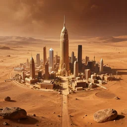 utopian city on mars by Inceoglu Ismail, 4k, art, trending on artstation