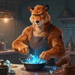portrait of walter white furry art cooking blue crystals, furaffinity, comission, art by miles - df, iskra style, cinematic, ambient occlusion