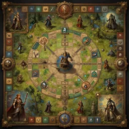 a detailed game board, realistic painting, very detailed, fantasy, dnd, character design, trending on artstation