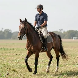 a man riding a horse