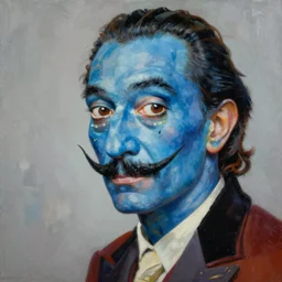 beautiful mate painting portrait of zavala in destiny 2, salvador dali style, ultra detailed, hyper realistic, blue face unreal engine, ray tracing 8 k