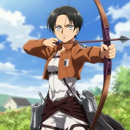 coherent, woman with a bow and arrow anime, sasha braus - attack on titan