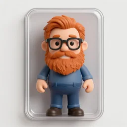 ginger bearded man with glasses, action figure