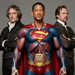 will smith as superman, muscles, veins, arteries, intricate, organs, ornate, surreal, ray caesar, john constable, guy denning, dan hillier