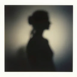 a photogram depicting a silhouette of a female. depth, soft, blurry. photographic paper exposed to light, by emmanuel radnitzky man ray