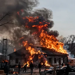 Vegova gymnasium on fire