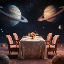 fancy dinner on a different planet