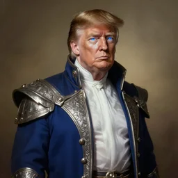 daguerreotype of donald trump, tight robes, metallic accents, magic, white skin, brunette, blue glowing eyes, high fantasy, gw 2, highly detailed, smooth, sharp focus, digital illustration, by rossdraws, frank franzzeta, artgerm.