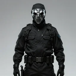 special forces plague doctor, special operative, dons a black uniform and a plague crow mask, trending on artstation