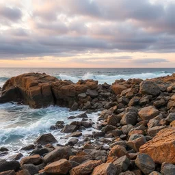 dramatic rocky shore,