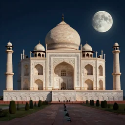 a mughal building in concept art in moonlight