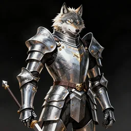 wolf themed armored knight by kentaro miura