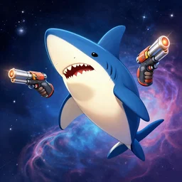 space shark with guns