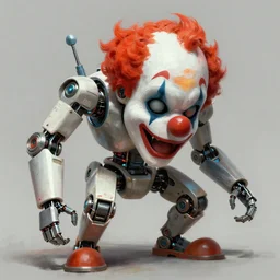 concept art of clown robotics by jama jurabaev, brush hard, artstation, high quality, brush stroke