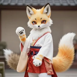 anthropomorphic edo period japanese fox geisha, cheeky, long tail, fursuit, cosplay, trending on instagram, photography, sigma 8 5 mm f / 1. 4, studio lighting