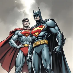 batman with superman, by ty templeton, comic book art