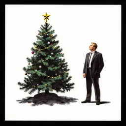 christmas card by Banksy and Norman Rockwell