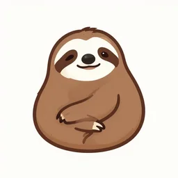 professional digital art logo of a sloth, no background or textures, two tone colors only.