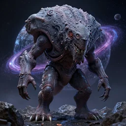 a prehistoric creature enters the neutron star of infinity, intricate surface detail, neo - tokyo style, criterion collection
