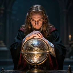 Wizard pondering his orb