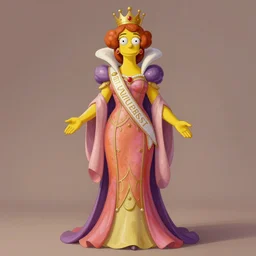 full body, front pose, painted, portrait, queen of the universe, studio light, ultra - fine detail, art nouveau, in the style of the simpsons, matt groening, vibrant colors, smooth gradients, high contrast, depth of field, aperture f 1. 2