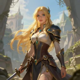 blonde woman in fantasy kingdom artstation