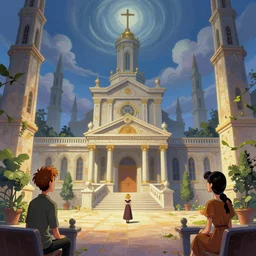 photo cartoon bd illustration comic manga painting of courthouse environement : 6 fantasy environement, digital painting, volumetric lighting : 1 by adrian ghenie and jenny saville and zhang jingna artist bd enki bilal : 1 0