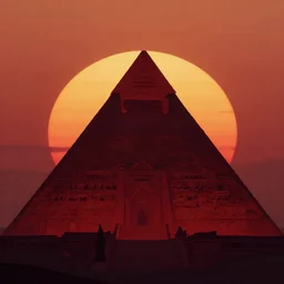 korriban red pyramid sith temple silhouette sunset bacground multi layer minimalist