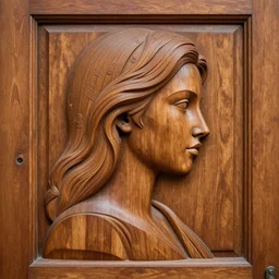 a wooden womans faced carved into a wooden door, intricate Details, raphael lacoste, eddie mendoza, alex ross, john howe, concept art, matte painting, highly detailed, rule of thirds, dynamic lighting, cinematic, detailed, denoised, centerd, clean render