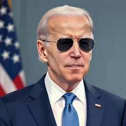 : president biden wearing occulas, digital art, illustration, art station