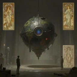detailed concept art of an ominous floating object in an empty room in a muted color palette, trending on artstation, award - winning video game concept art by jim burns and greg rutkowski, beksinski, a sci - fi concept art masterpiece, james gilleard, bruegel, alphonse mucha, and yoshitaka amano.