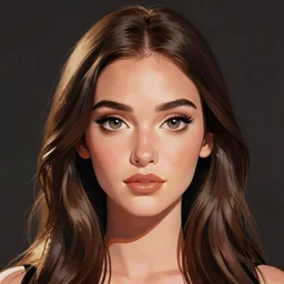 megan fox portrait by pegah arabi artstation, cartoon face, lo fi anime, character art, digital illustration, big eyes, triangular face, semirealism,