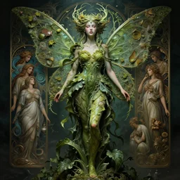 full body fairy goddess!! plant metamorphosis, perfect face!!!, fantasy, intricate, dramatic lighting, emotionally evoking symbolic metaphor, highly detailed, photorealistic, artstation, concept art, smooth, sharp focus, art by albert aublet and krenz cushart, tomasz alen kopera, peter mohrbacher, and alphonse mucha