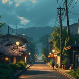 a wholesome animation key shot of an japanese urban landscape, hipster vibes by studio ghibli, animation, sharp, rendered in unreal engine 5, focused, anime key art by greg rutkowski, bloom, dramatic lighting