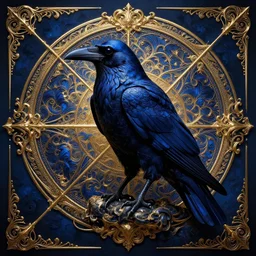 a stunning interpretation of raven, highly detailed and intricate, golden ratio, blue colors, hypermaximalist, ornate, luxury, elite, horror, creepy, ominous, haunting, matte painting, cinematic, cgsociety, james jean, brian froud, ross tran