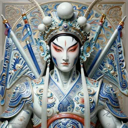 portrait of a chinese masculine male cyberpunk machine, machine face, upper half portrait, decorated with chinese opera motifs, muscular arms, asian, fine china, wuxia, traditional chinese art, intricate, elegant, highly detailed symmetry headpiece digital painting artstation concept art smooth sharp focus illustration, art by artgerm and greg rutkowski alphonse mucha 8 k