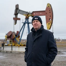 norwegian oil baron, presiding over his oil fields