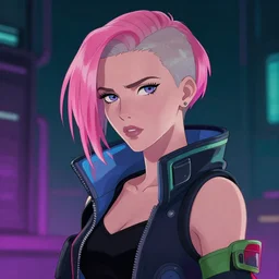 Cyberpunk Millie Bobby Brown by RossDraws, by Yoji Shinkawa