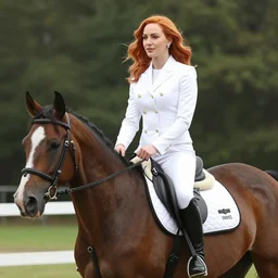 christina hendricks riding horse,