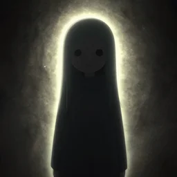 HD photograph of madotsuki in the backrooms, illuminated