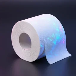 toilet paper, gaming, neon, sleek, RGB lights, product photography