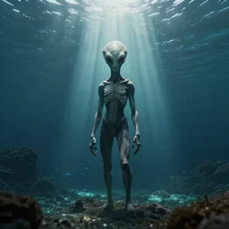a surreal alien un the sea