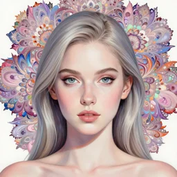 portrait of zarya painted in ian mcque style drawn by vania zouravliov and takato yamamoto, inspired by fractal flowers, intricate acrylic gouache painting, high detail, sharp high detail, artstation